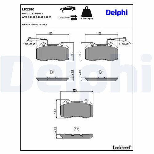 Kit pastiglie freno delphi - pastiglie,